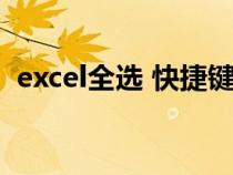 excel全選 快捷鍵（excel表格全選快捷鍵）